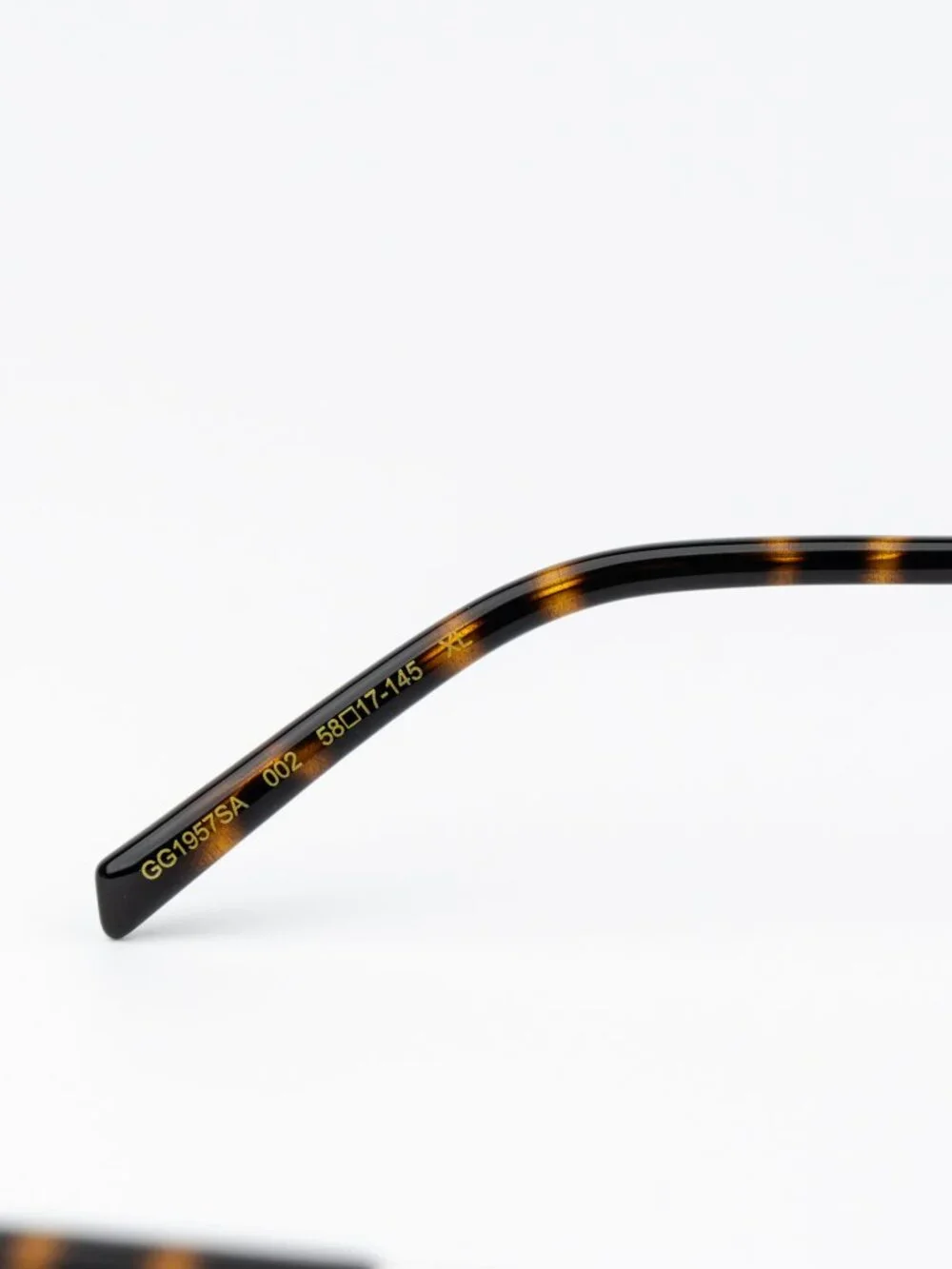Gucci Men Sunglasses Gold Brown Rectangular GG1957SA 002 NEW AUTHENTIC